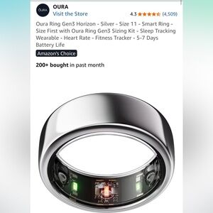 Gen 3 Size 9 Oura Horizon Ring in Silver